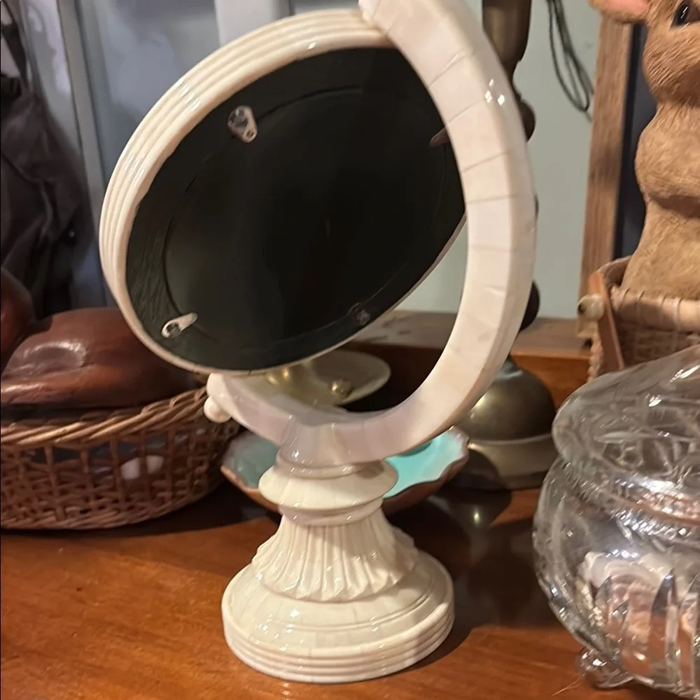 Elegant Art Deco Vintage Rare Bone Cream Vanity Mirror